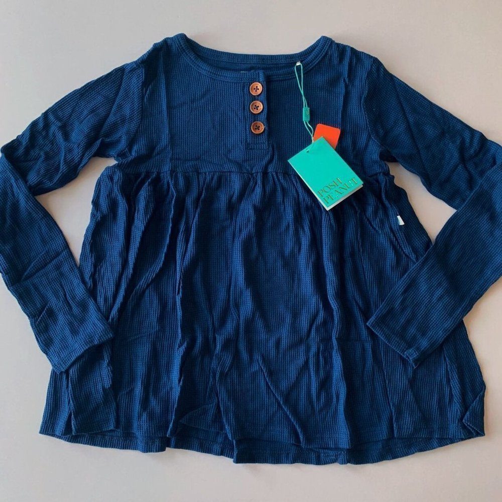 NWT Posh Peanut Girl Agate Waffle Thermal Set 10 Years - Picture 2 of 8